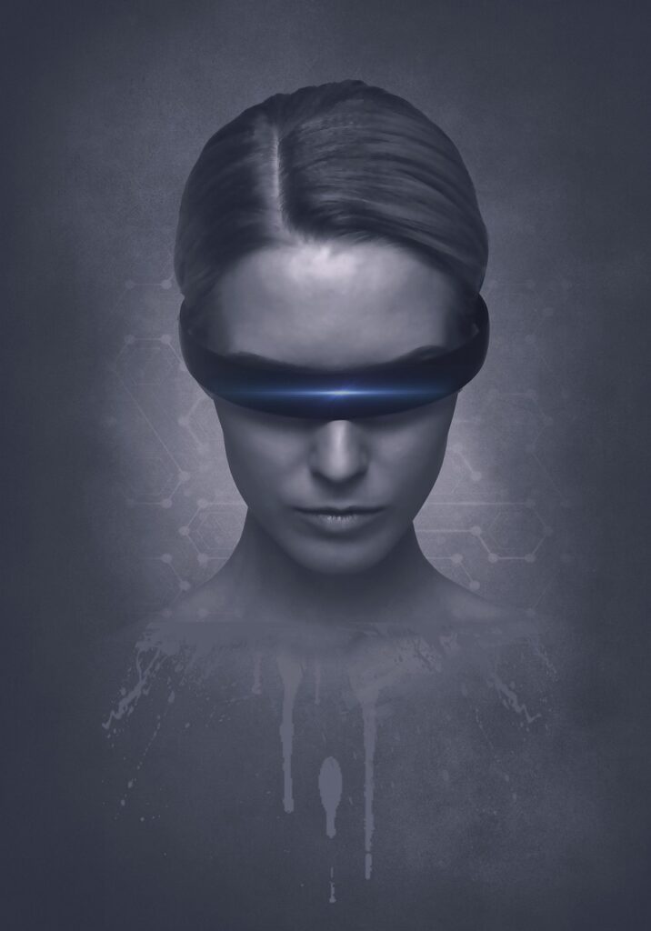 woman, face, metaverse, glasses, young, beauty, virtual reality, futuristic, surreal, ethereal, fantasy, portrait