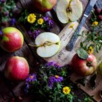 apples, garden, wooden desk, still life, apple orchard, apple, fruit, ripe, harvest, leaves, fruity garden, elitexpo, autumn, fresh, nature, eco, dacha, tumblr wallpaper, iphone wallpaper