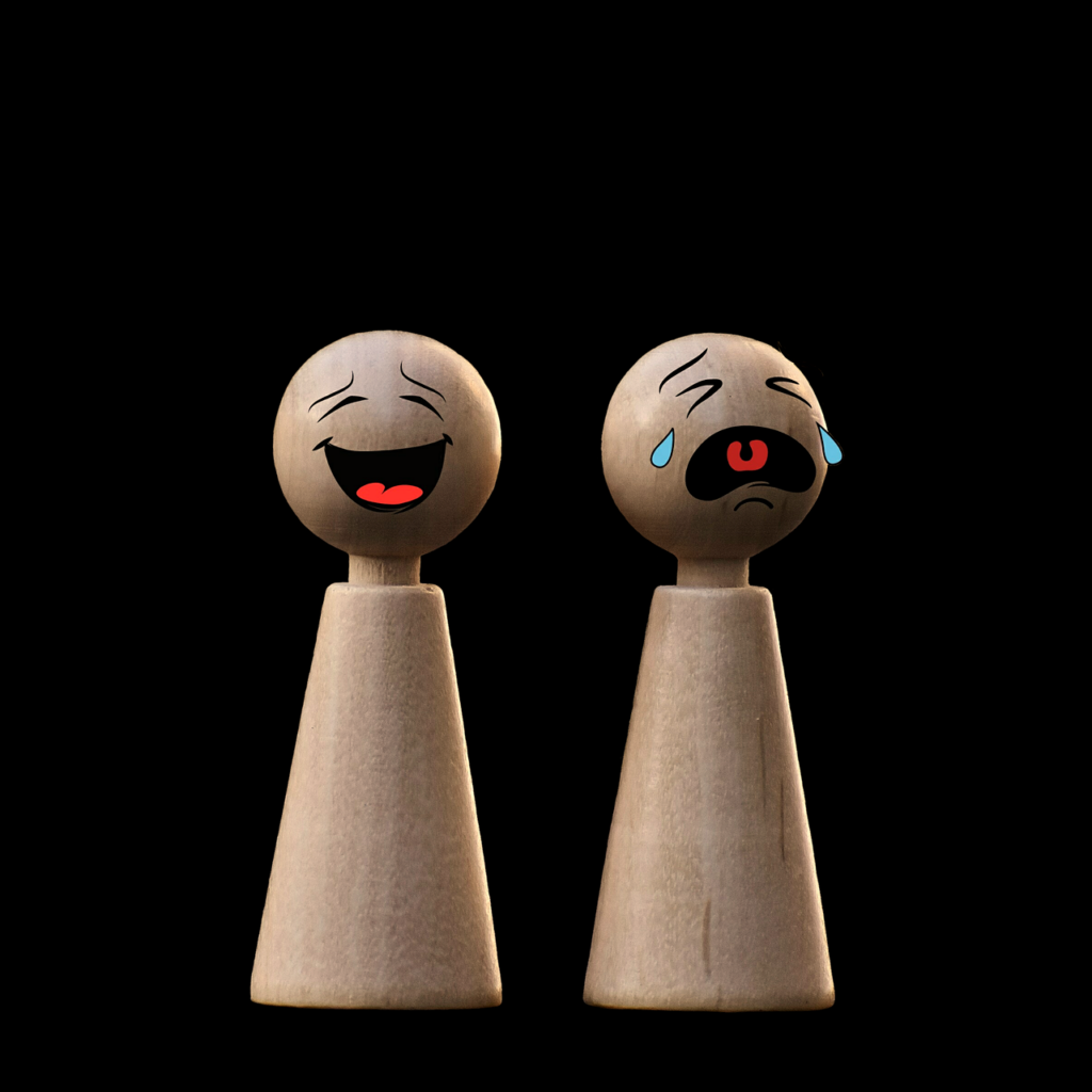 game characters, smilies, cry, laugh, fun, toy, figure, wood, game, team, few