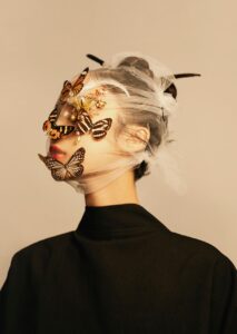 woman, butterflies, phone wallpaper, fashion, people, minimalism, art, portrait, aesthetic wallpaper, iphone wallpaper