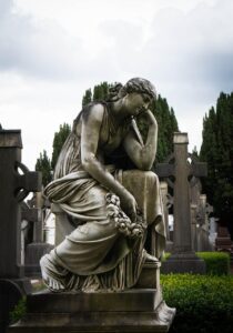 glasnevin, dublin, ireland, graveyard, figure, statue, stone figure, grief, dublin, dublin, dublin, dublin, dublin