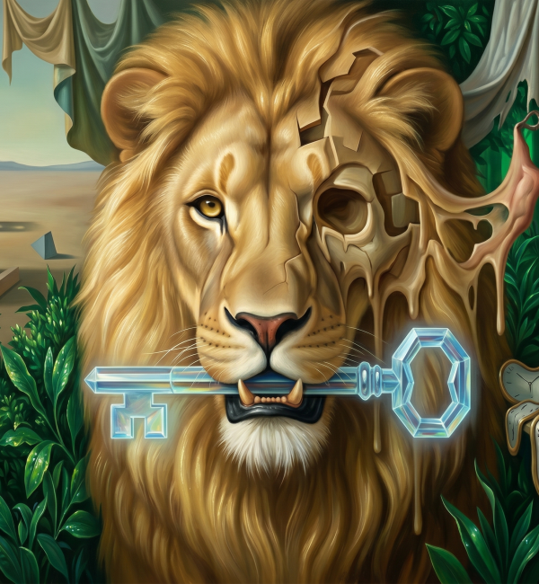 leul cu cheia de cristal in gura