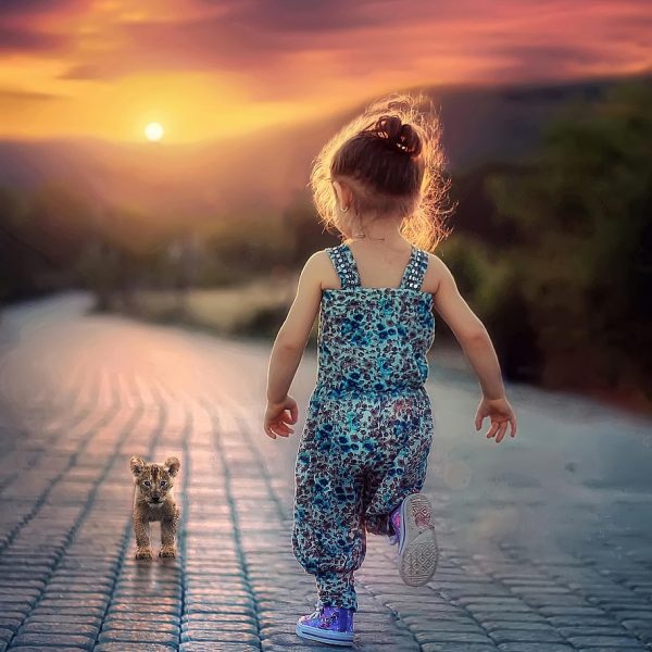 child, running, children, girl, happy, people, female, kids, nature, person, happiness, summer, outdoors, pet